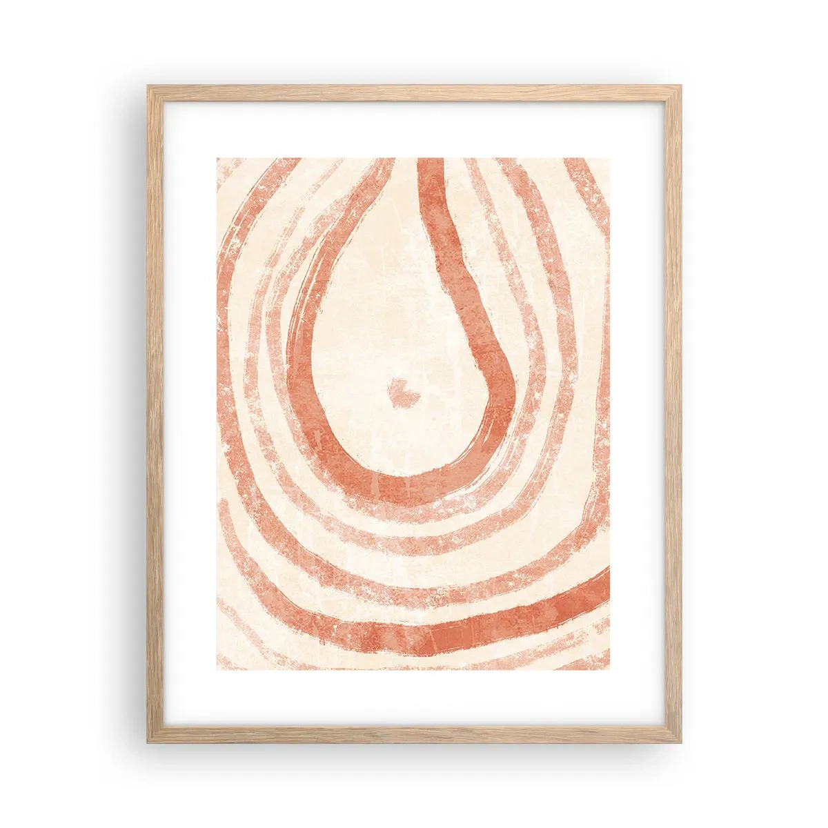 Poster in light oak frame - Coral Circles - Composition - 40x50 cm
