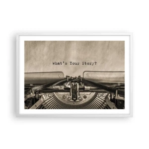 Poster in white frmae - Tell Me  - 70x50 cm