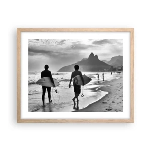 Poster in light oak frame - Samba for One Wave - 50x40 cm