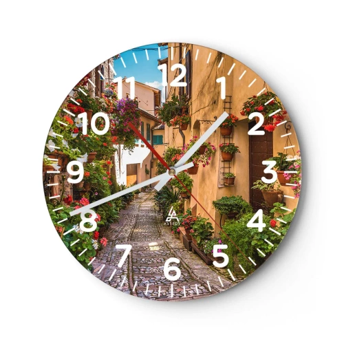 Wall clock - Clock on glass - Italian Back Street - 40x40 cm