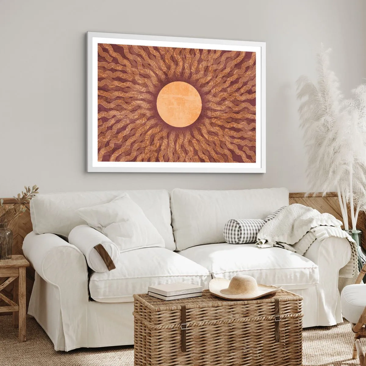 Poster in white frmae - Sun Icon - 91x61 cm