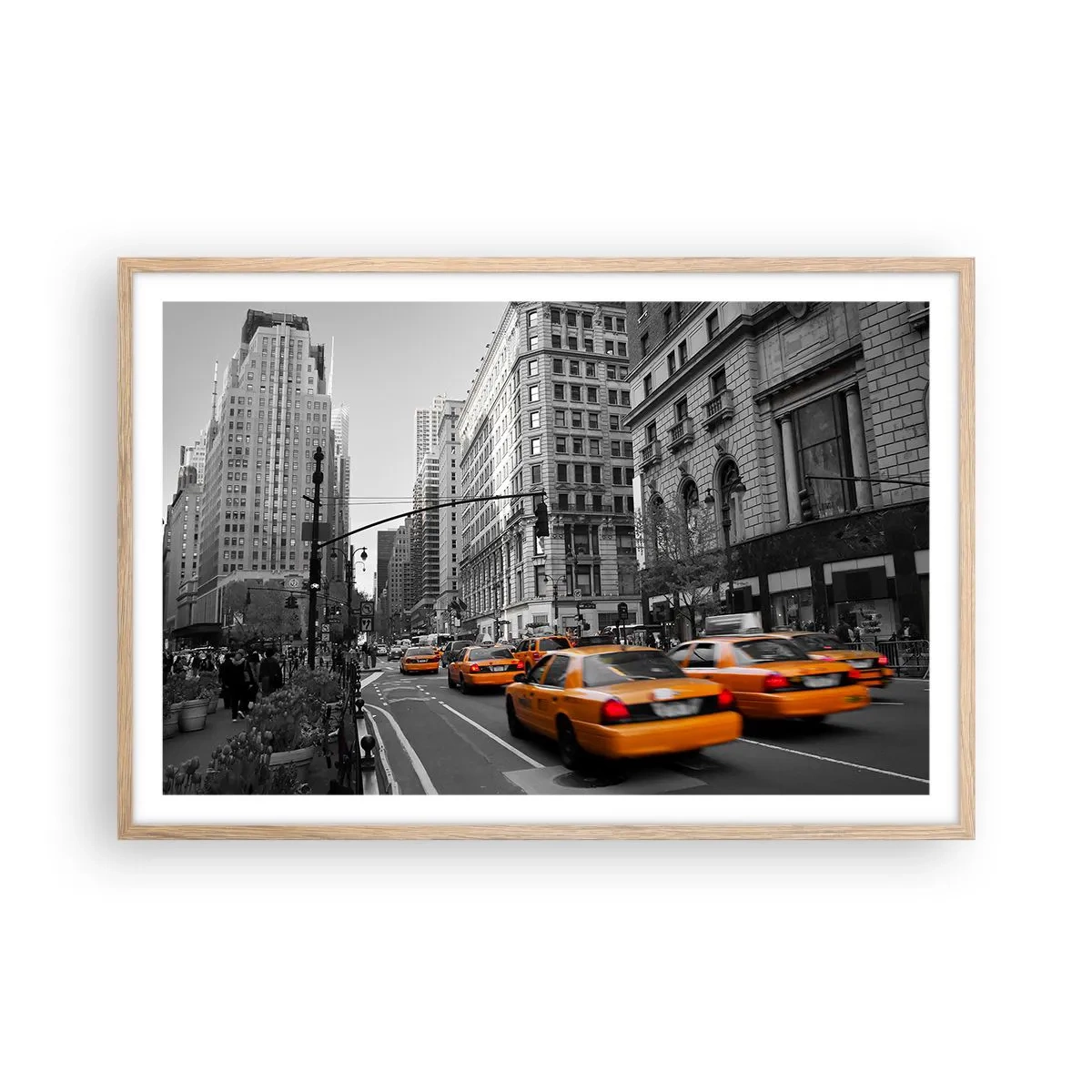 Poster in light oak frame - Suns of a Big City - 91x61 cm