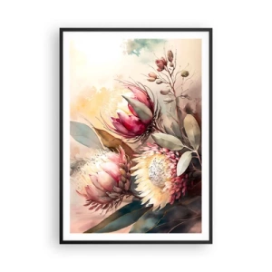 Poster in black frame - Profile and En Face - 70x100 cm
