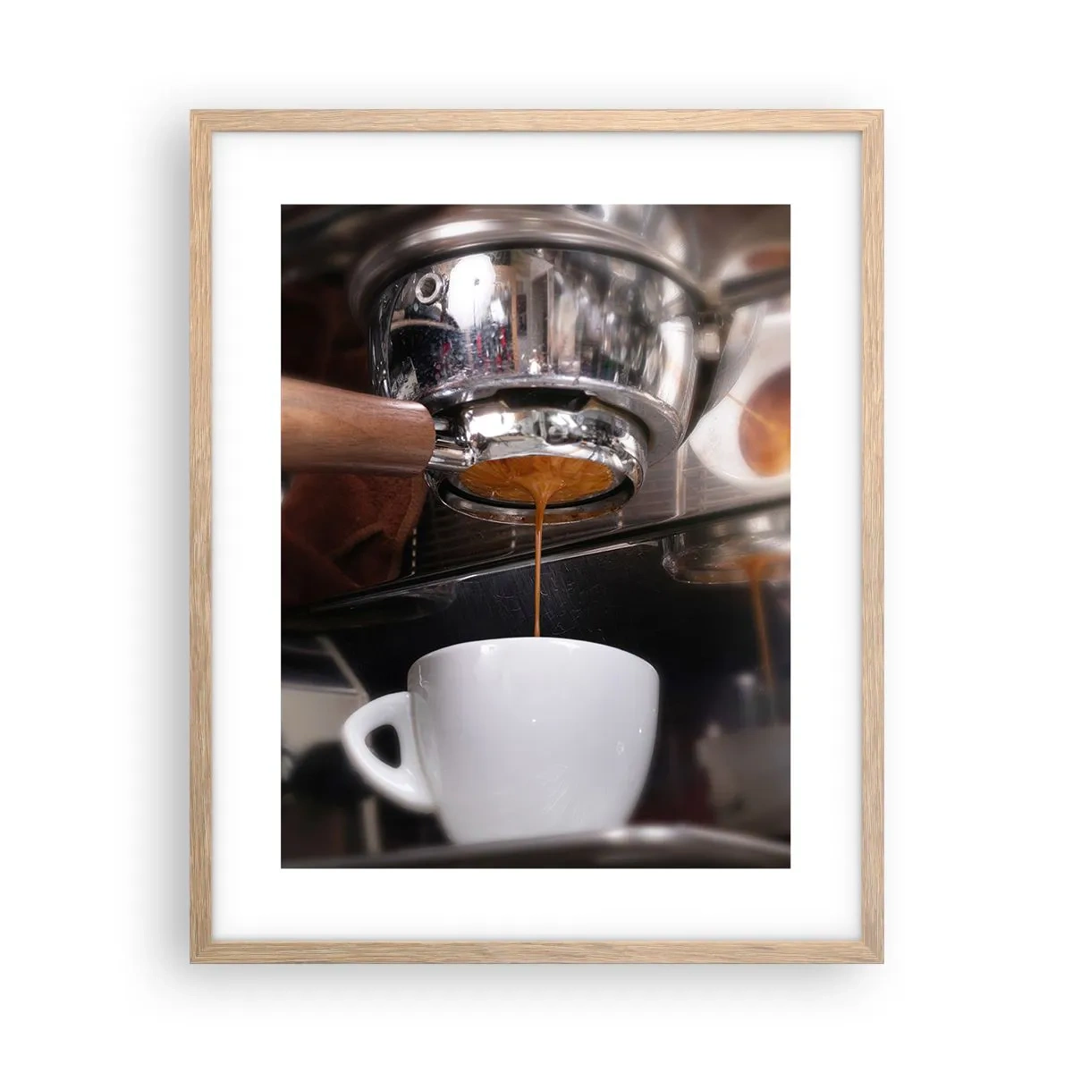 Poster in light oak frame - Good Moment of the Day - 40x50 cm