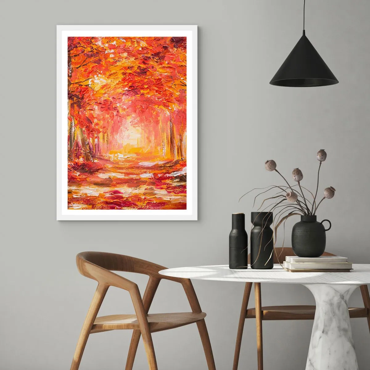 Poster in white frmae - Copper Forest - 70x100 cm