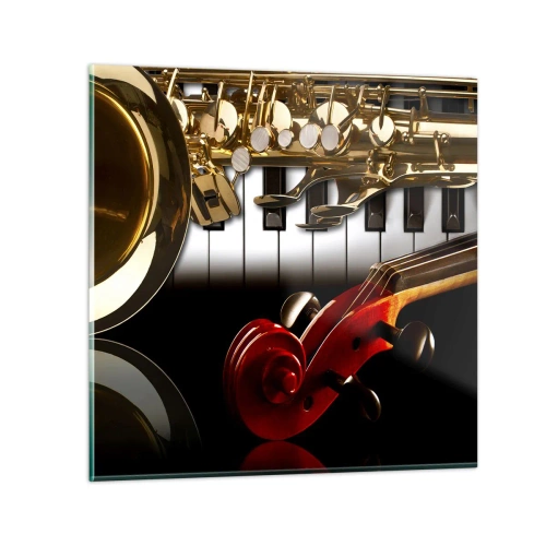 Glass picture - Tin, Wood and Ivory - 70x70 cm