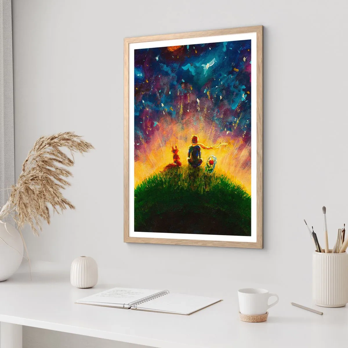 Poster in light oak frame - Love and Friendship - Whole World - 61x91 cm