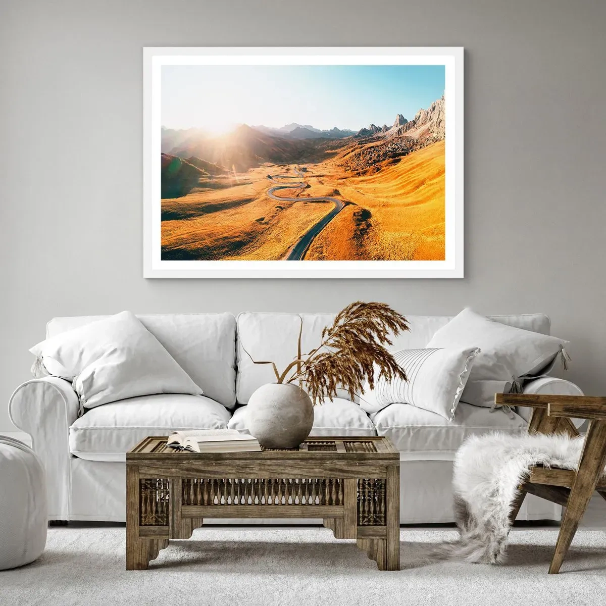 Poster in white frmae - In a Golden Valley - 70x50 cm