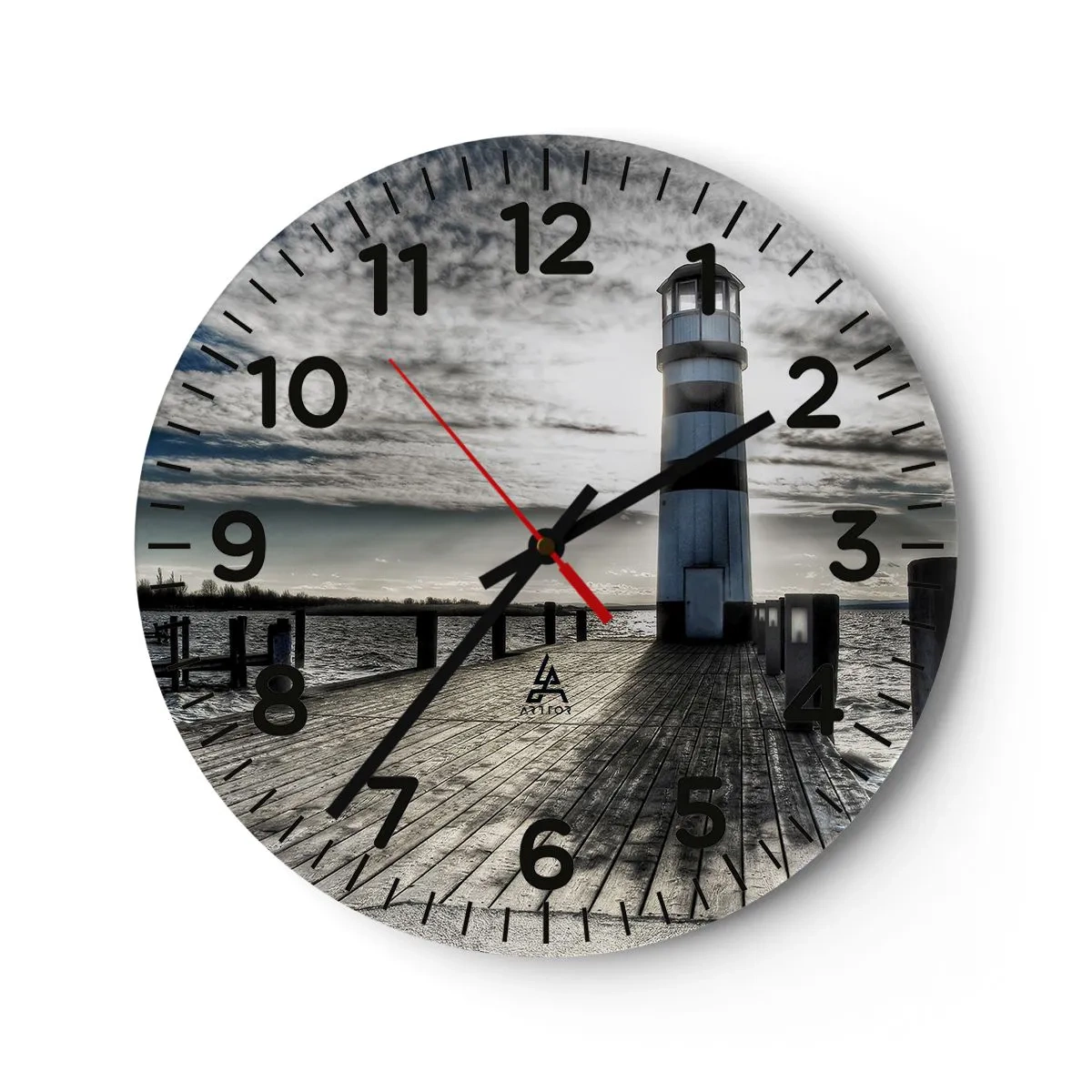 Wall clock - Clock on glass - Sailors, I am Waiting for You - 30x30 cm