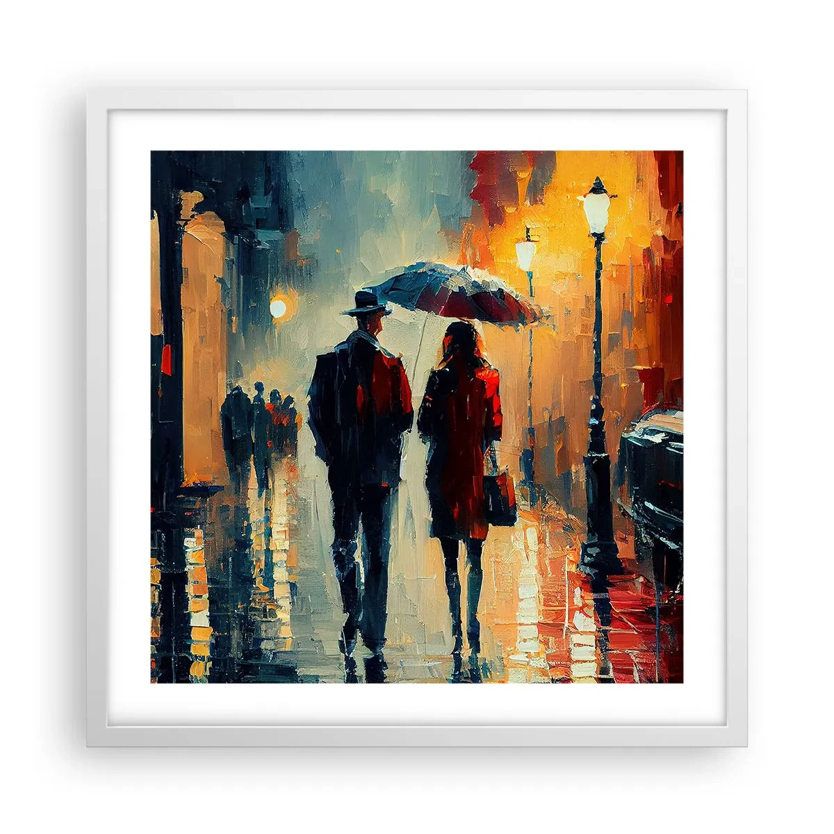 Poster in white frmae - Urban Love Story - 50x50 cm