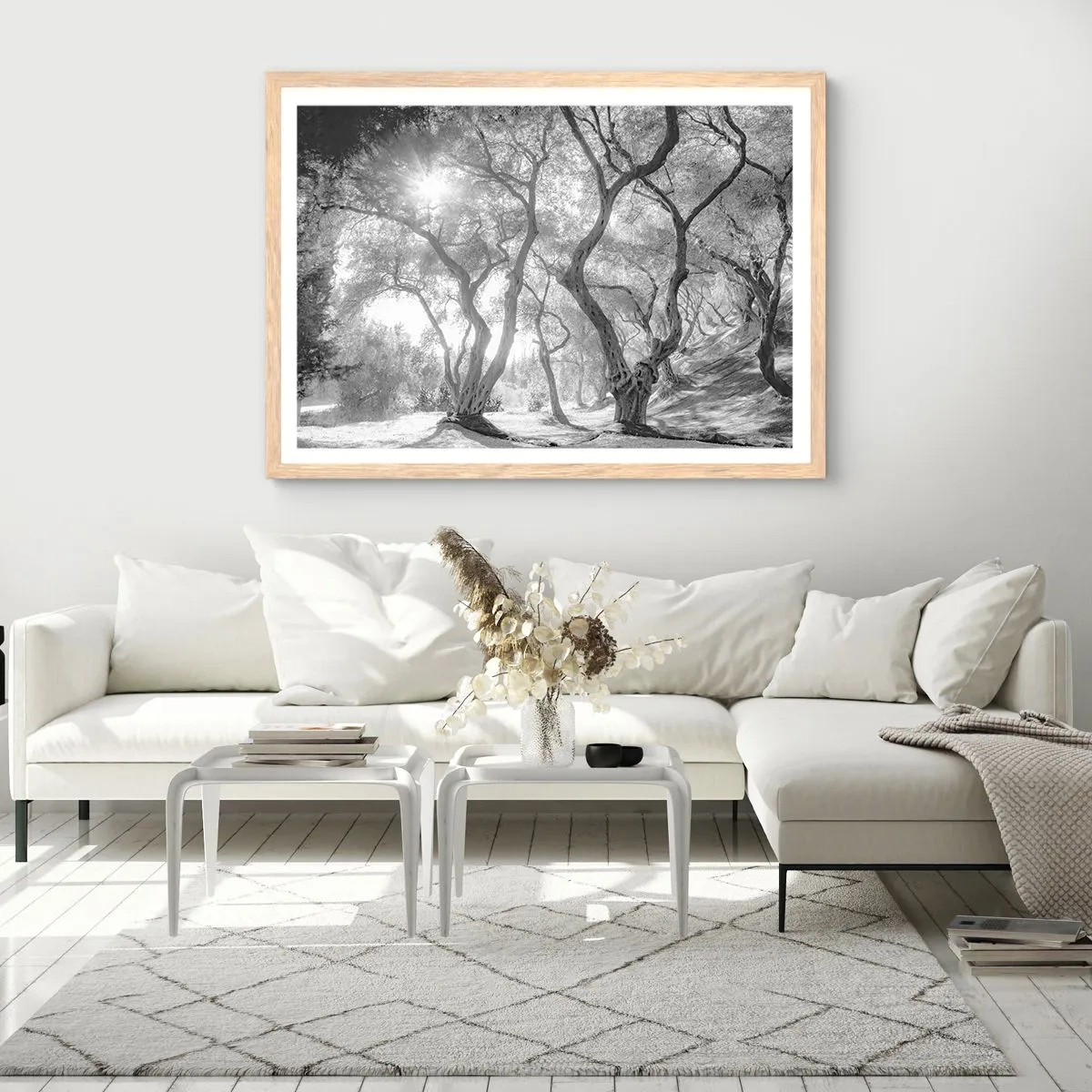Poster in light oak frame - In an Olive Grove - 40x30 cm