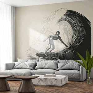 Photo Wallpaper Premium Sand - King of the Wave - Wave, Surfing, Sport - 150x105 cm