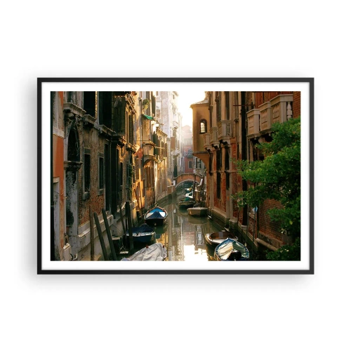 Poster in black frame - In a Venetian Alley - 100x70 cm
