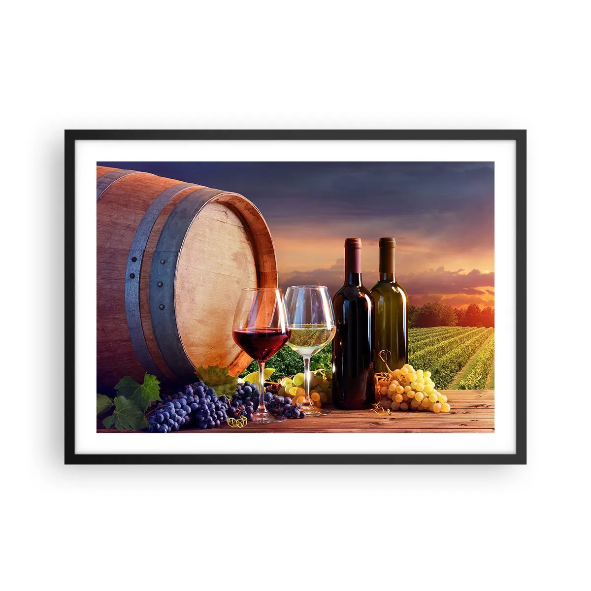 Poster in black frame - Here Life Is Full of Flavour - 70x50 cm