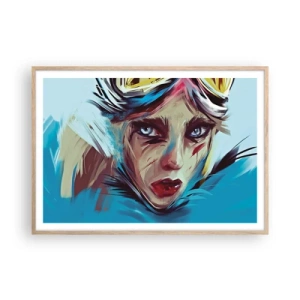 Poster in light oak frame - Road Mistress - 100x70 cm