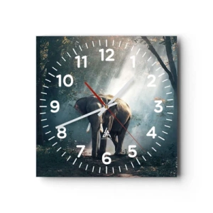 Wall clock - Clock on glass - Quiet Stroll - 40x40 cm