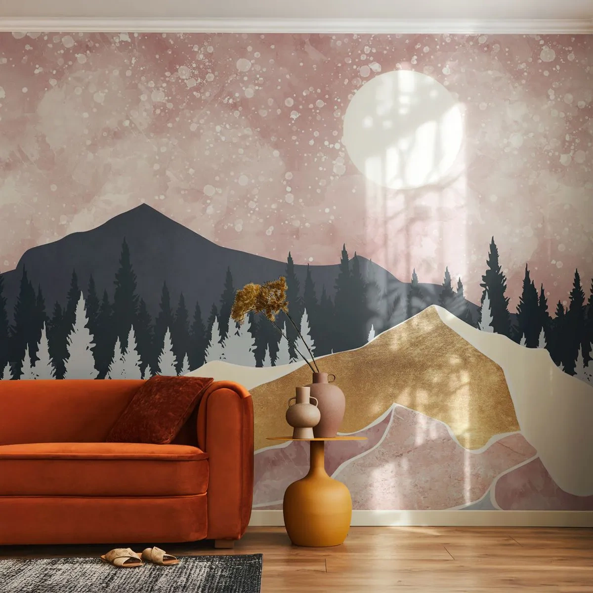Custom Self-Adhesive Wallpaper Deluxe Sticker - Night Guard - Graphics, Landscape, Mountains
