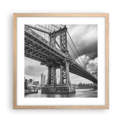 Poster in light oak frame - To the Heart of a City - 40x40 cm