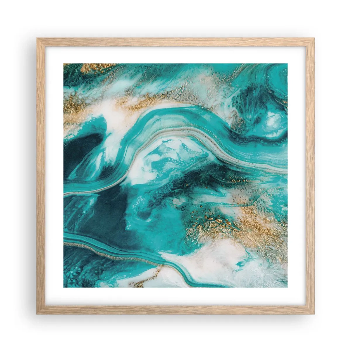 Poster in light oak frame - River of Gold - 50x50 cm