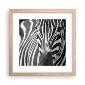 Poster in light oak frame - World Is Black and White - 30x30 cm