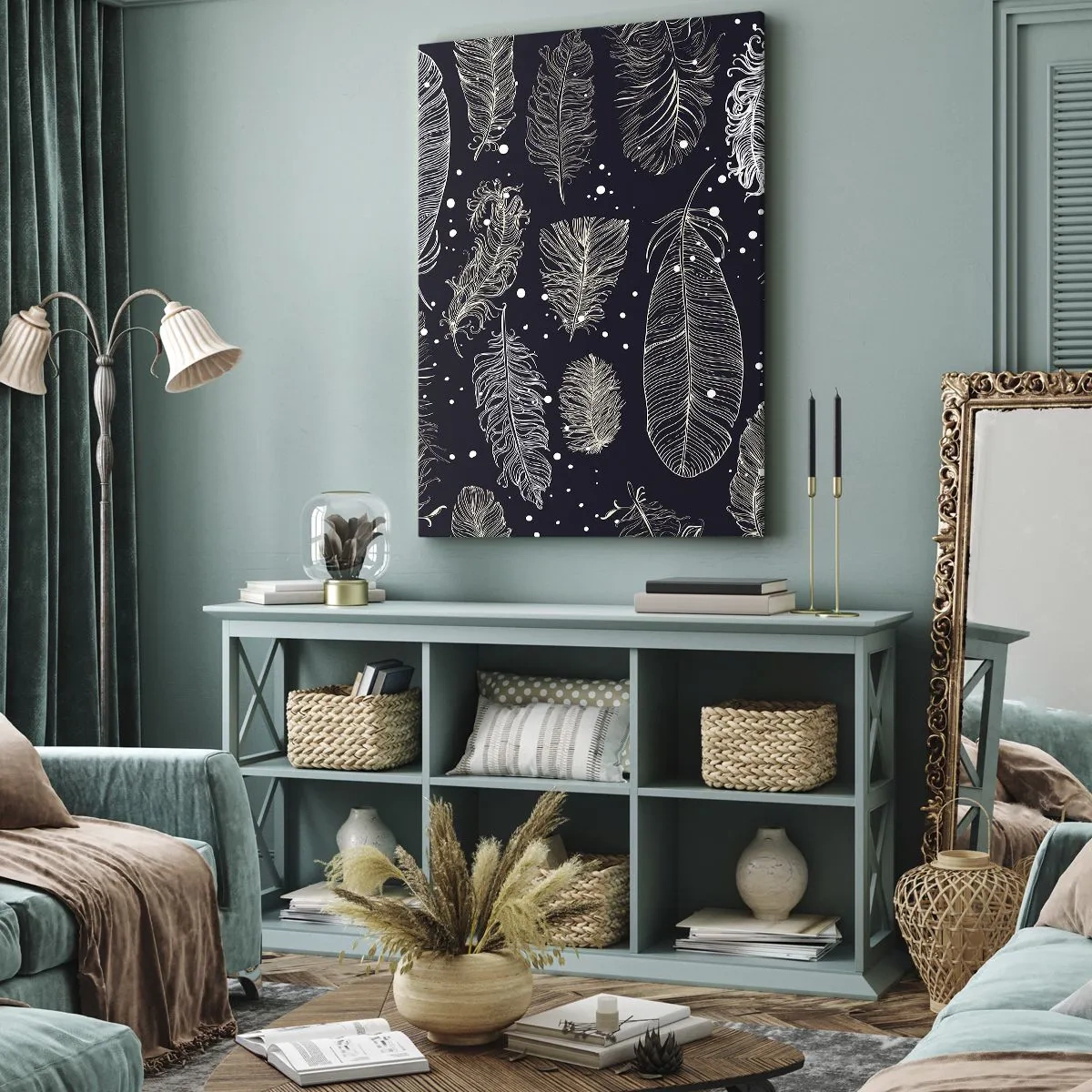 Canvas picture - Feathery Lace - 65x120 cm