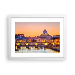 Poster in white frmae - Twilight over Eternal City - 40x30 cm