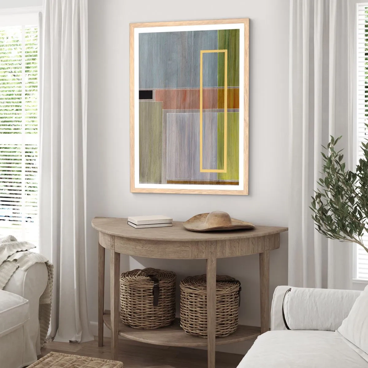 Poster in light oak frame - Straight and Calm - 61x91 cm