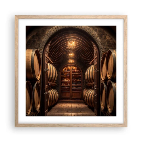 Poster in light oak frame - Atmospheric Cellar - 50x50 cm
