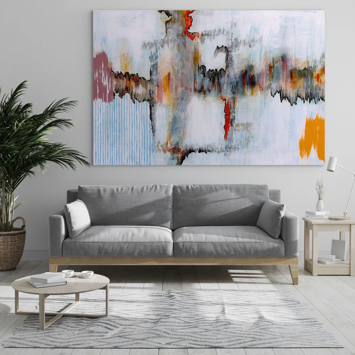 Glass picture - With a Stick on Water - 120x80 cm
