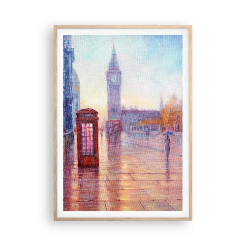 Poster in light oak frame - London Autumn Day - 70x100 cm