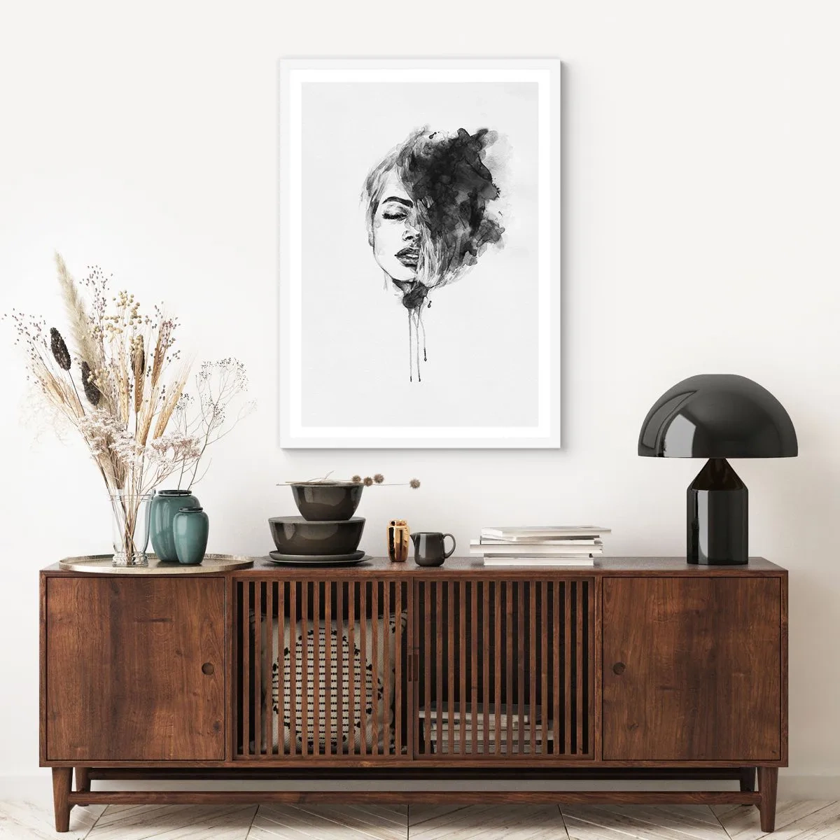 Poster in white frmae - What Does a Girl Dream about? - 70x100 cm