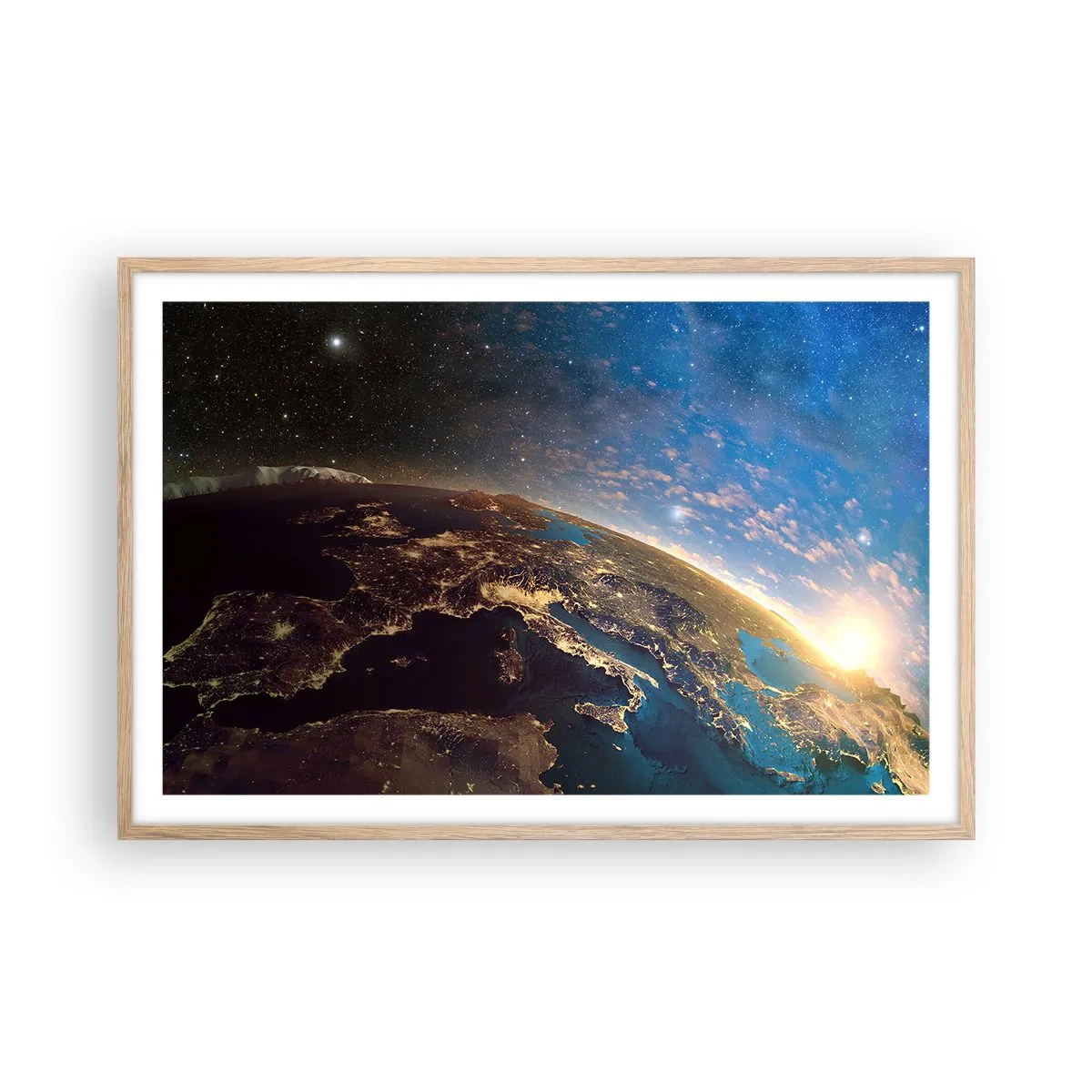 Poster in light oak frame - Let's Look at Each Other from a Distance - 91x61 cm