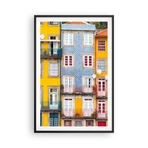 Poster in black frame - Colours of Old Town - 61x91 cm