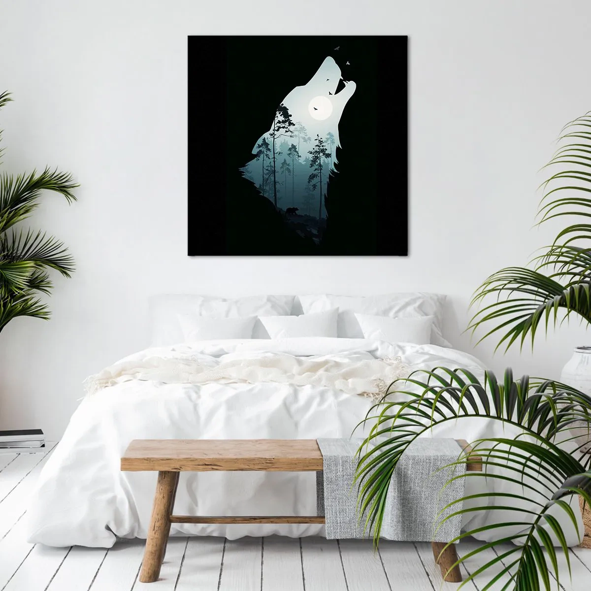 Canvas picture - Sound of a Night Forest - 30x30 cm