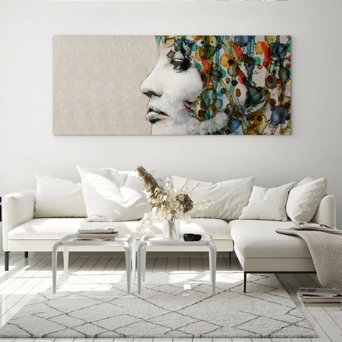 Glass picture - Emerged from Greyness - 160x50 cm