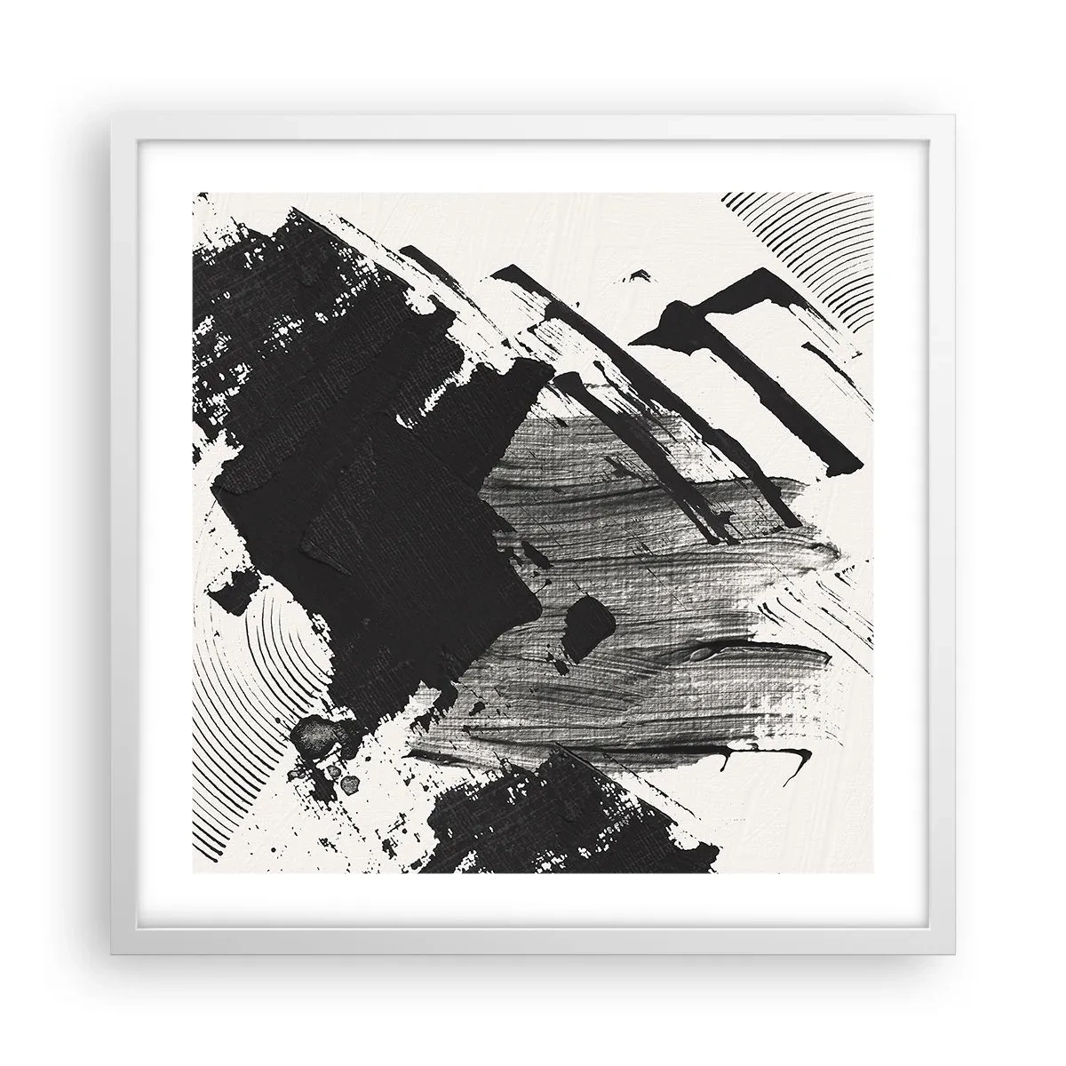Poster in white frmae - Abstract - Expression of Black - 50x50 cm