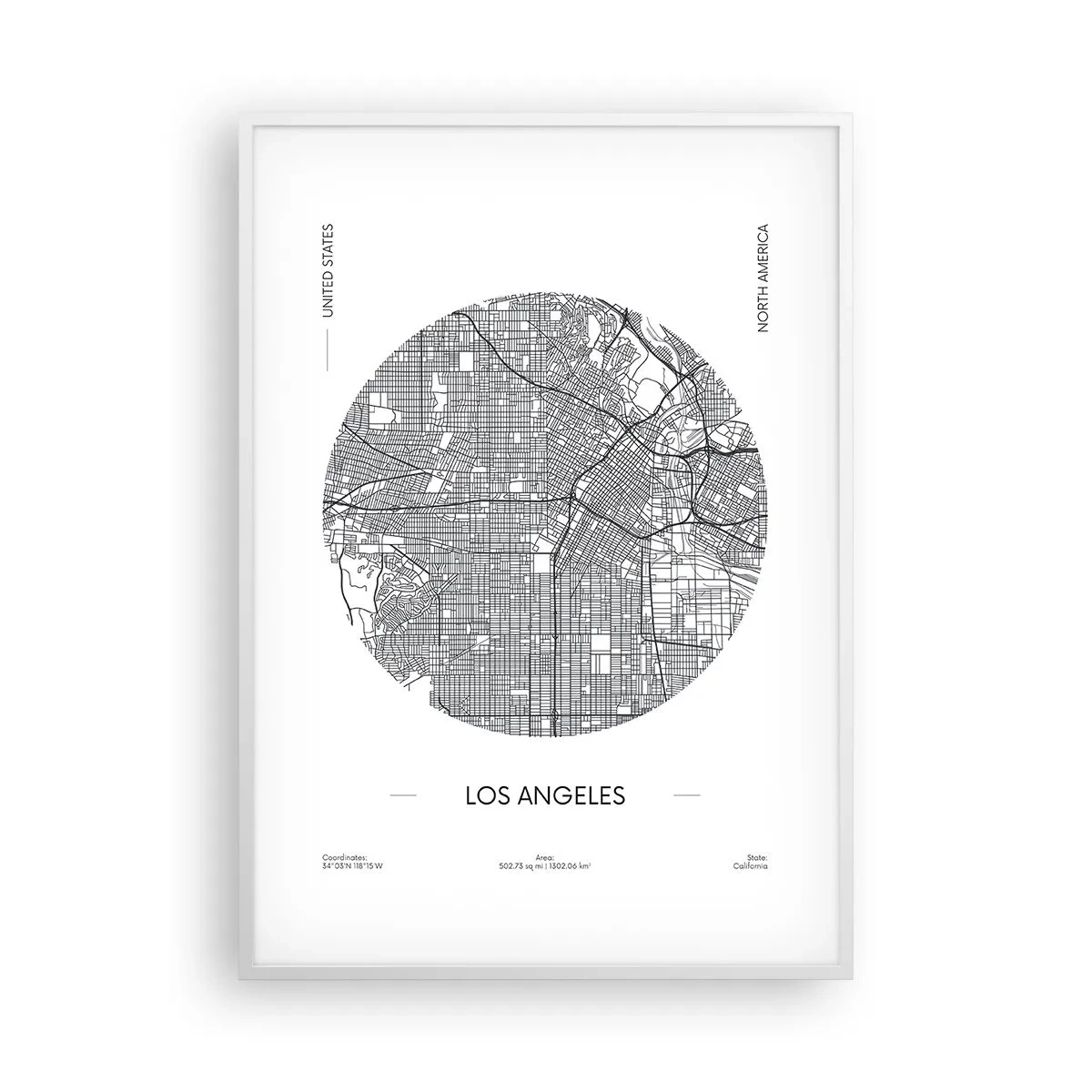 Poster in white frmae - Anatomy of Los Angeles - 70x100 cm