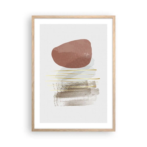 Poster in light oak frame - Abstract Colonnade - 50x70 cm