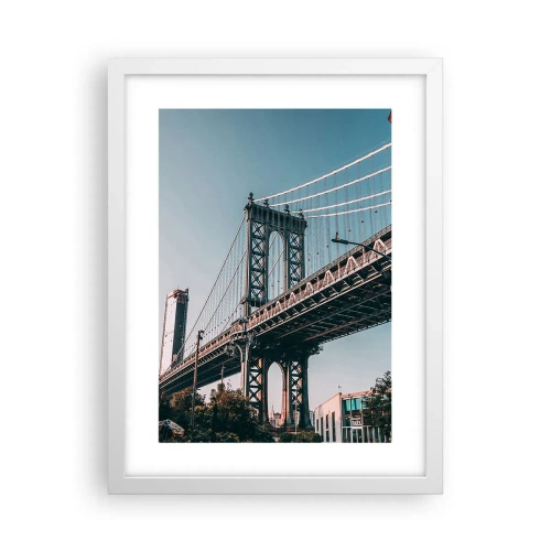 Poster in white frmae - Over the City Waves - 30x40 cm