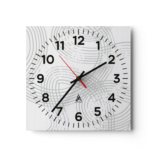 Wall clock - Clock on glass - No Straight Line - 30x30 cm