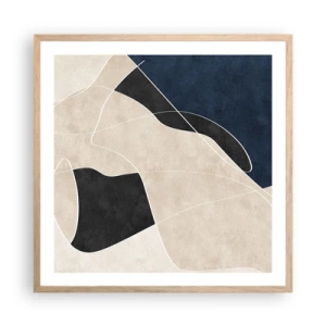 Poster in light oak frame - Abstract Composition - Contrast of Colours - 60x60 cm