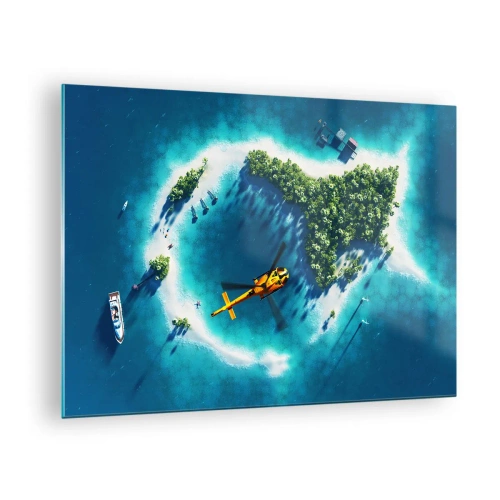 Glass picture - Buy yourself an island - 70x50cm - Get Yourself an Island - Modern wall decoration for the living room and bedroom ARTTOR