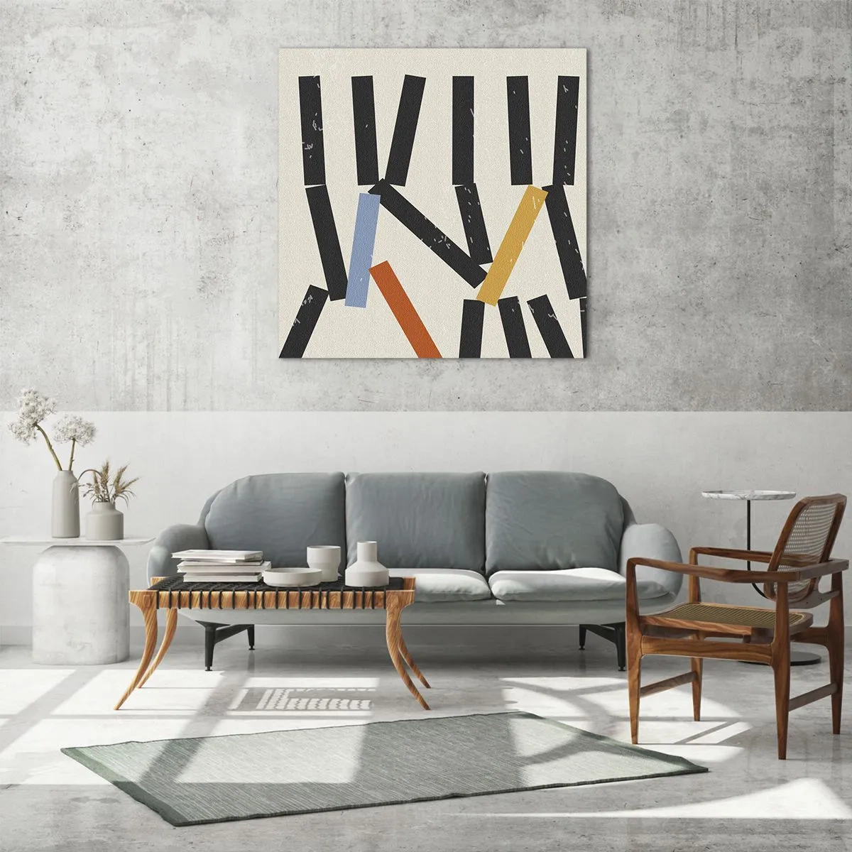 Glass picture - Domino - Composition - 30x30 cm