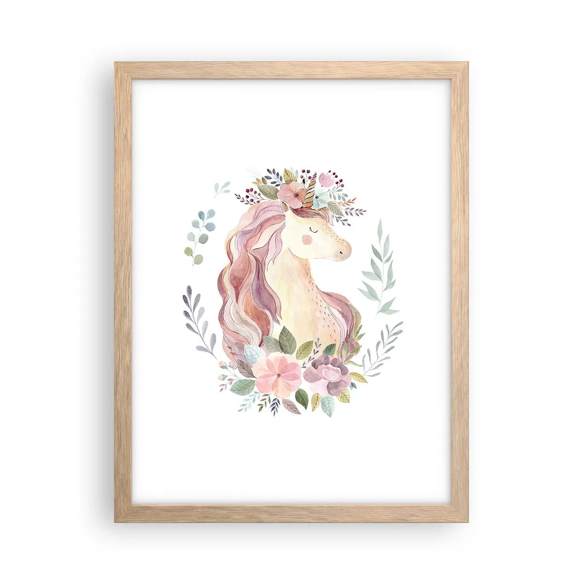 Poster in light oak frame - Invitation to the Fairytale World - 30x40 cm