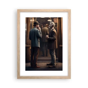 Poster in light oak frame - Good Time of the Day - 30x40 cm