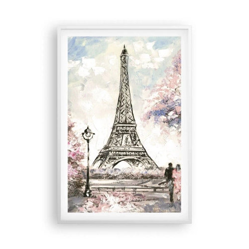 Poster in white frmae - April Walk in Paris - 61x91 cm