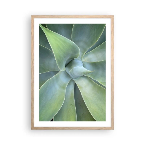 Poster in light oak frame - Birth of Green - 50x70 cm