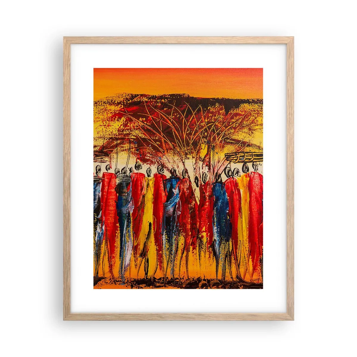 Poster in light oak frame - Marching in the Rhythm of Tam-tam - 40x50 cm
