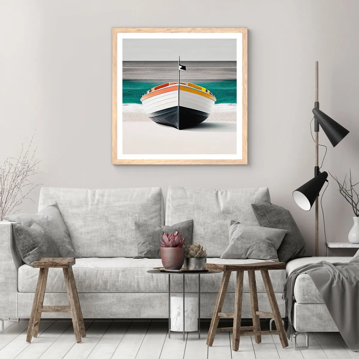 Poster in light oak frame - In Its Place - 40x40 cm