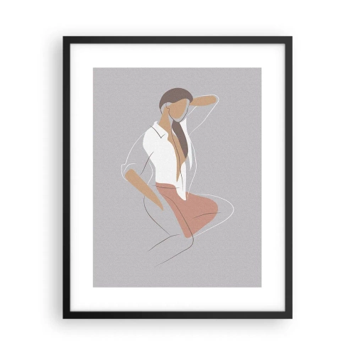 Poster in black frame - Outline of Charm - 40x50 cm